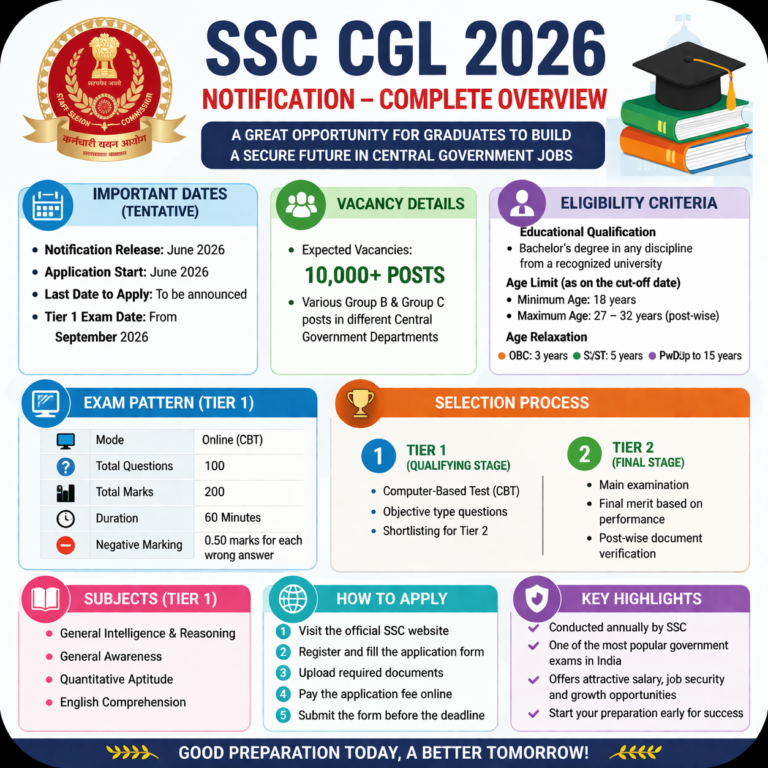 SSC CGL RECRUITMENT NOTIFICATON 2026